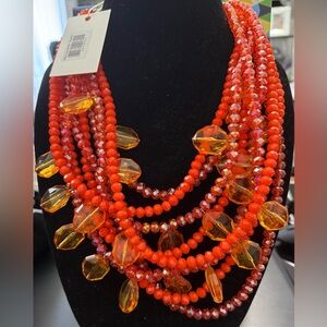 Sassy Jones Radiant Orange Necklace with removable strands